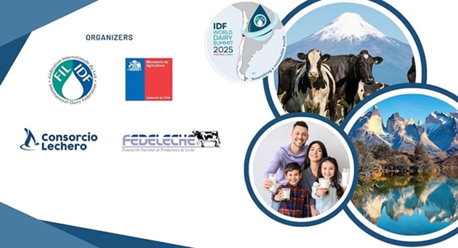 Productores lecheros chilenos participando en la Cumbre Mundial de la Leche 2025 en Santiago
