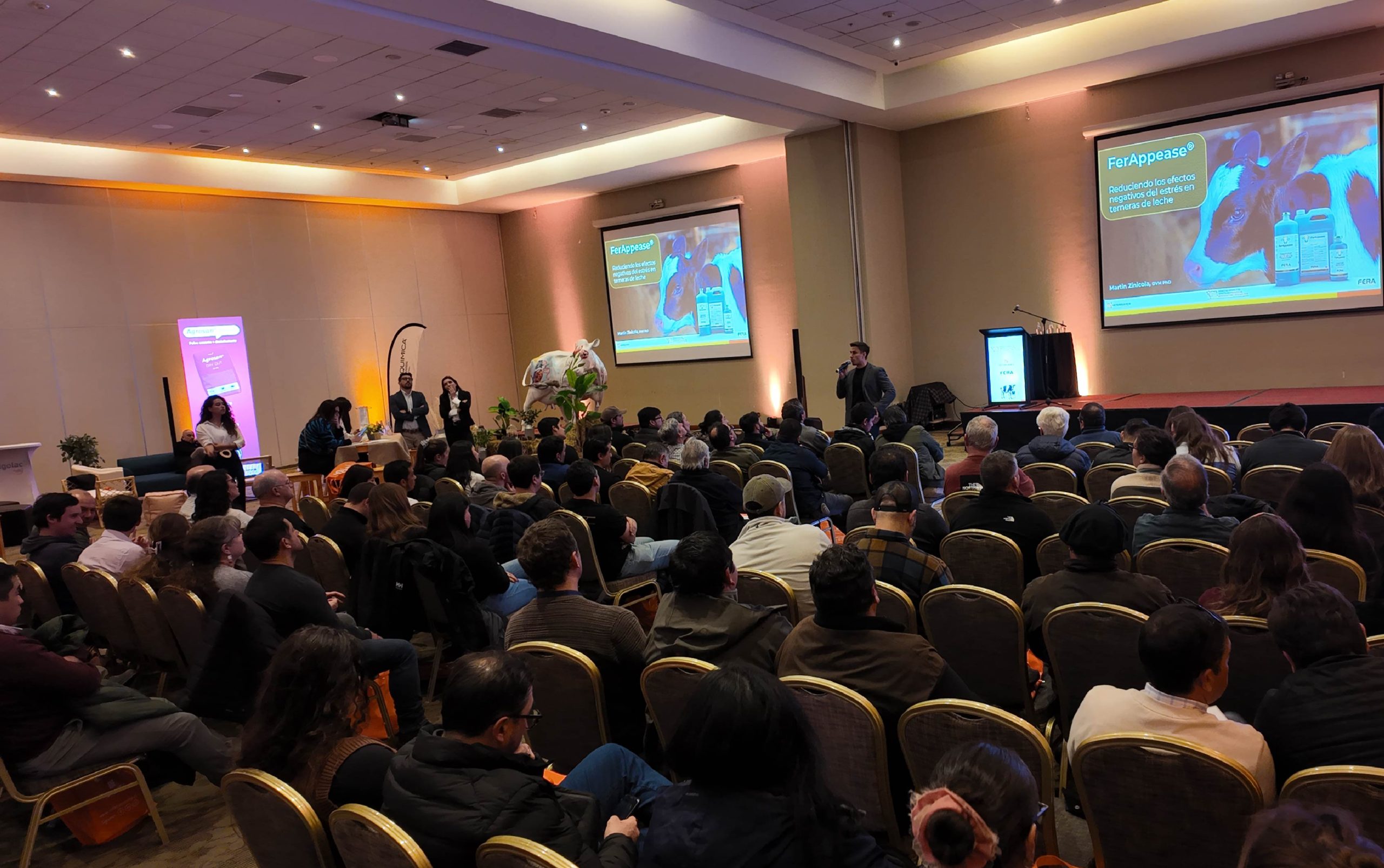 Especialistas analizan el estrés de producción en bovinos lecheros durante jornada de Veterquímica con FerAppease